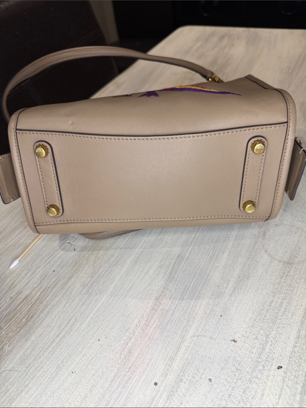 Coach X Rouge 25 Jean Michael Basquat Leather Satchel with Multicolor Rexy Dino - Picture 14 of 16